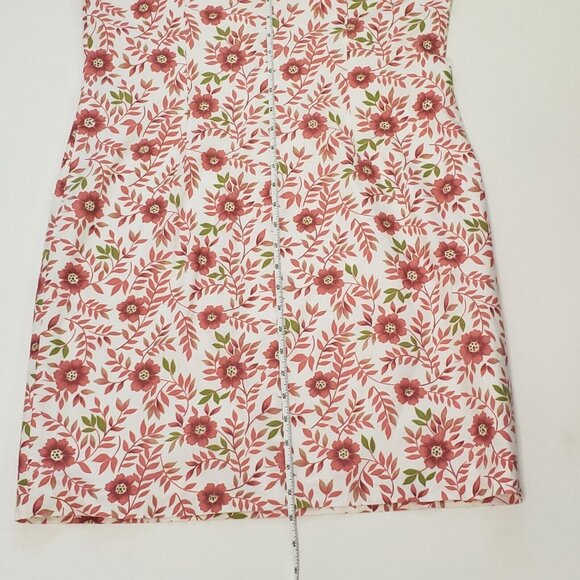 Charter Club Sheath Dress Women's Size 10 Cotton Pink Poppy Floral Zipper VTG - Picture 10 of 16